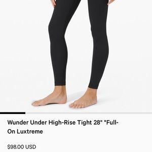 lululemon wunder under high rise leggings